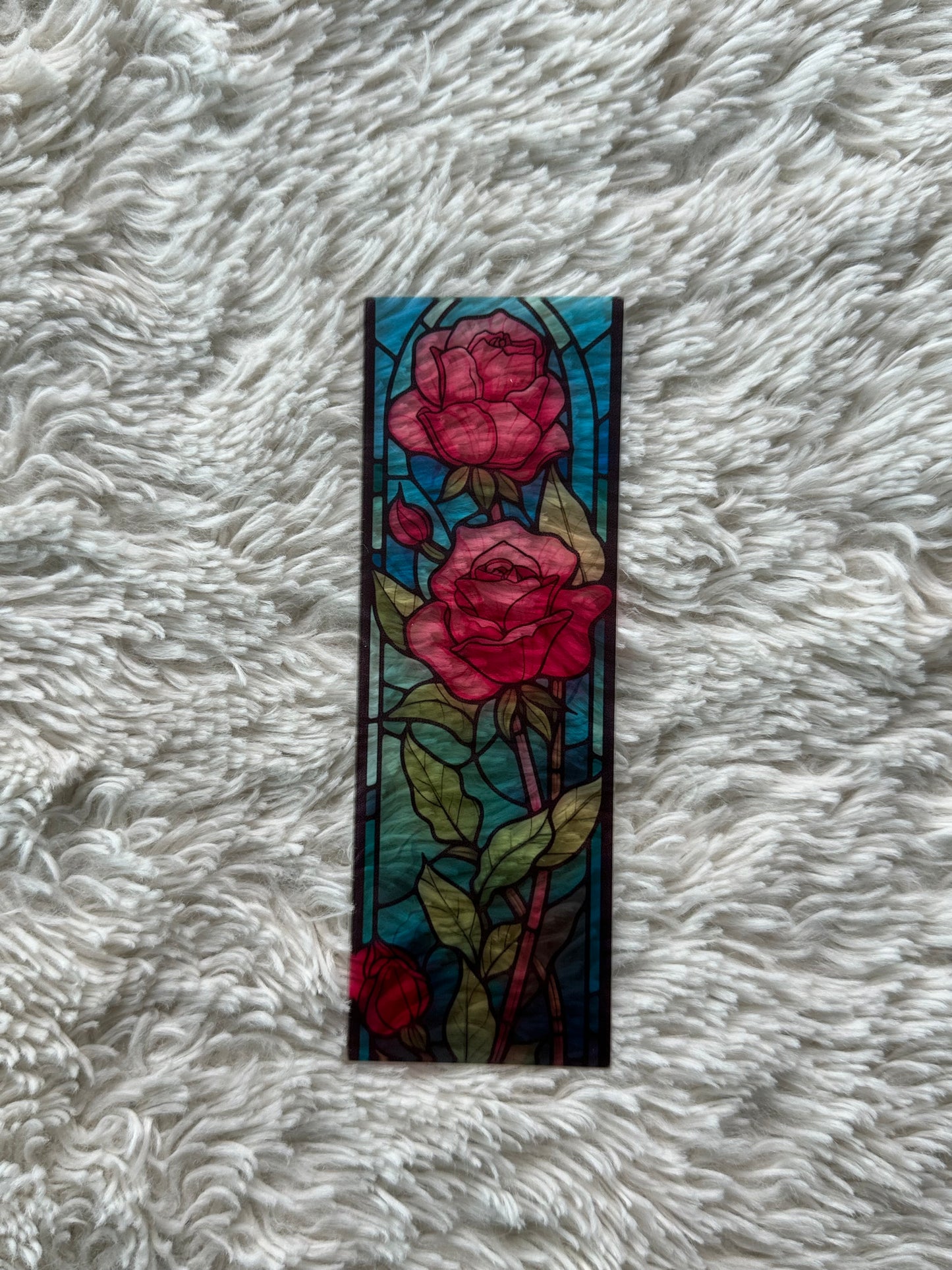 Stained Glass Style Rose - Bookmark (2)