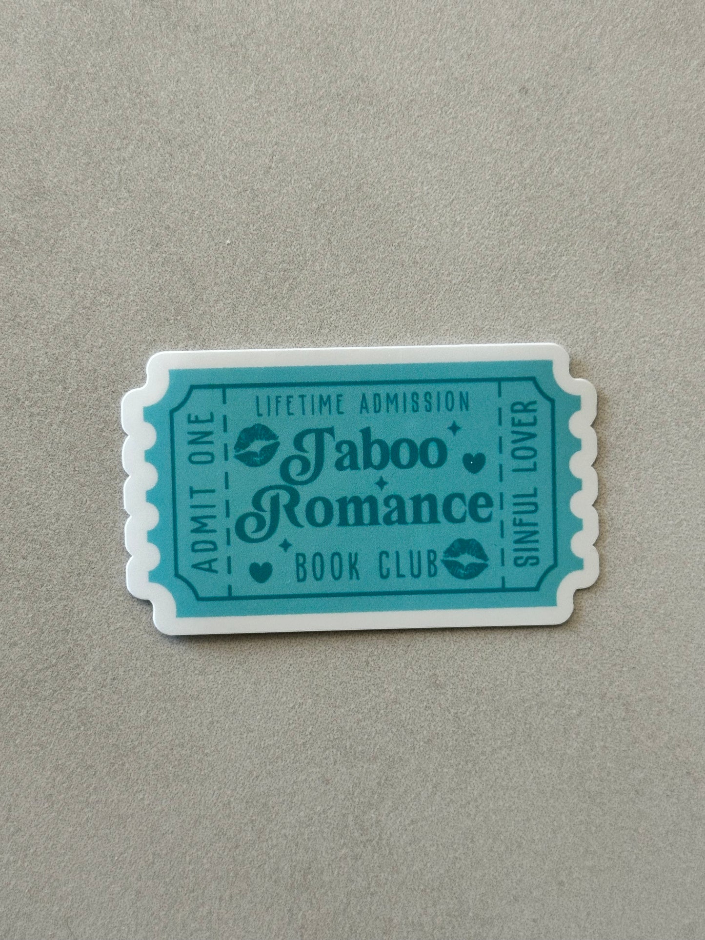 Taboo Romance Book Club Ticket - Dark - Sticker