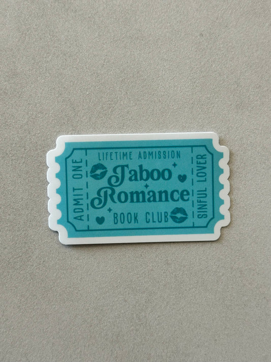 Taboo Romance Book Club Ticket - Dark - Sticker