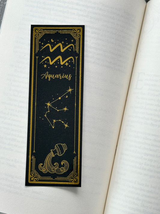 Aquarius - Foil Bookmark - (Gold)