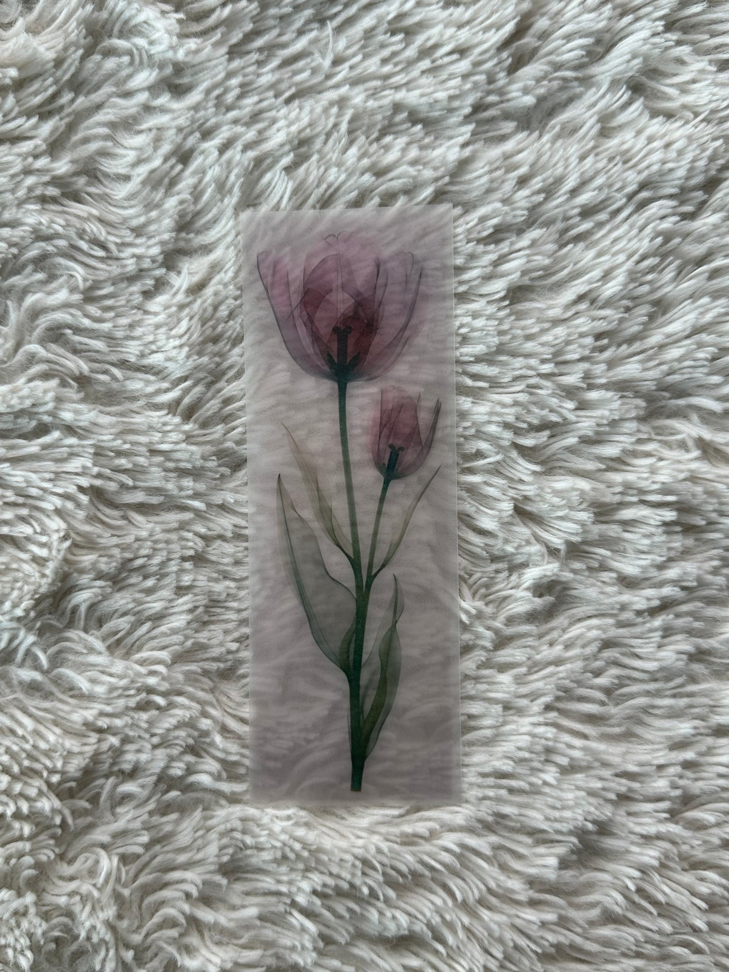 Water Colour Flowers - Vellum Paper Bookmark (22)