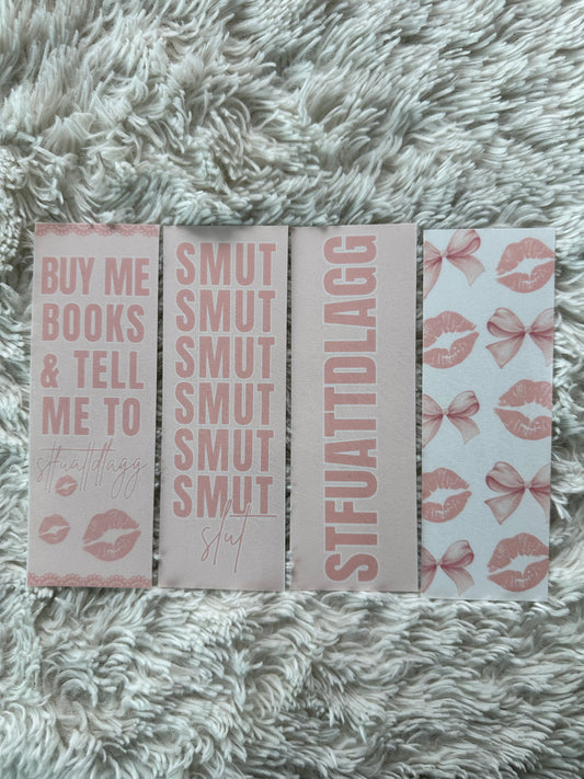 Pink Smut & Bows Bookmark Bundle - 4 Pack