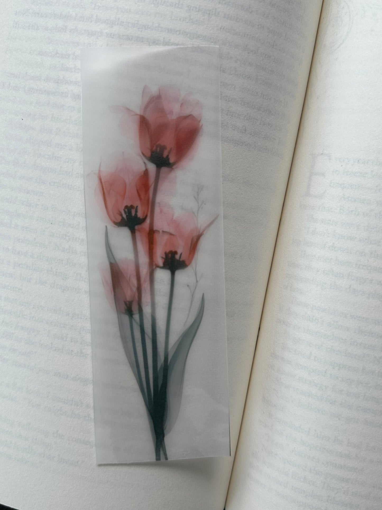 Water Colour Flowers - Vellum Paper Bookmark (9)