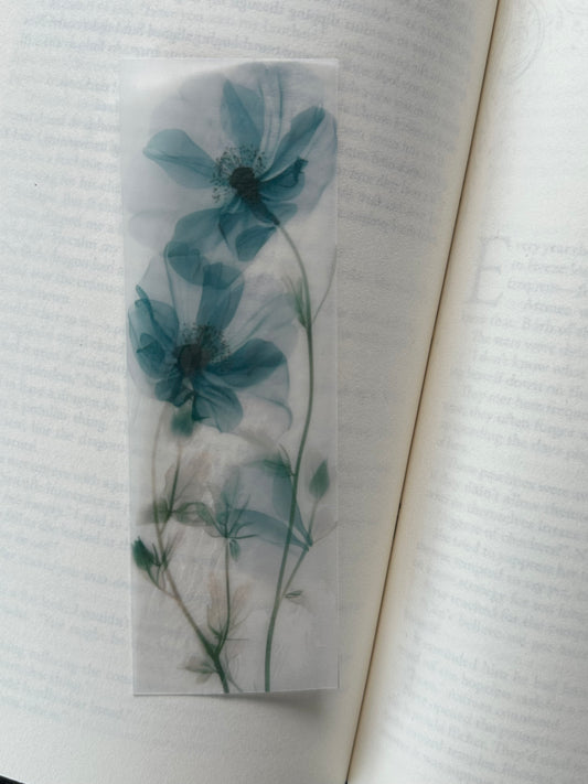 Water Colour Flowers - Vellum Paper Bookmark (20)