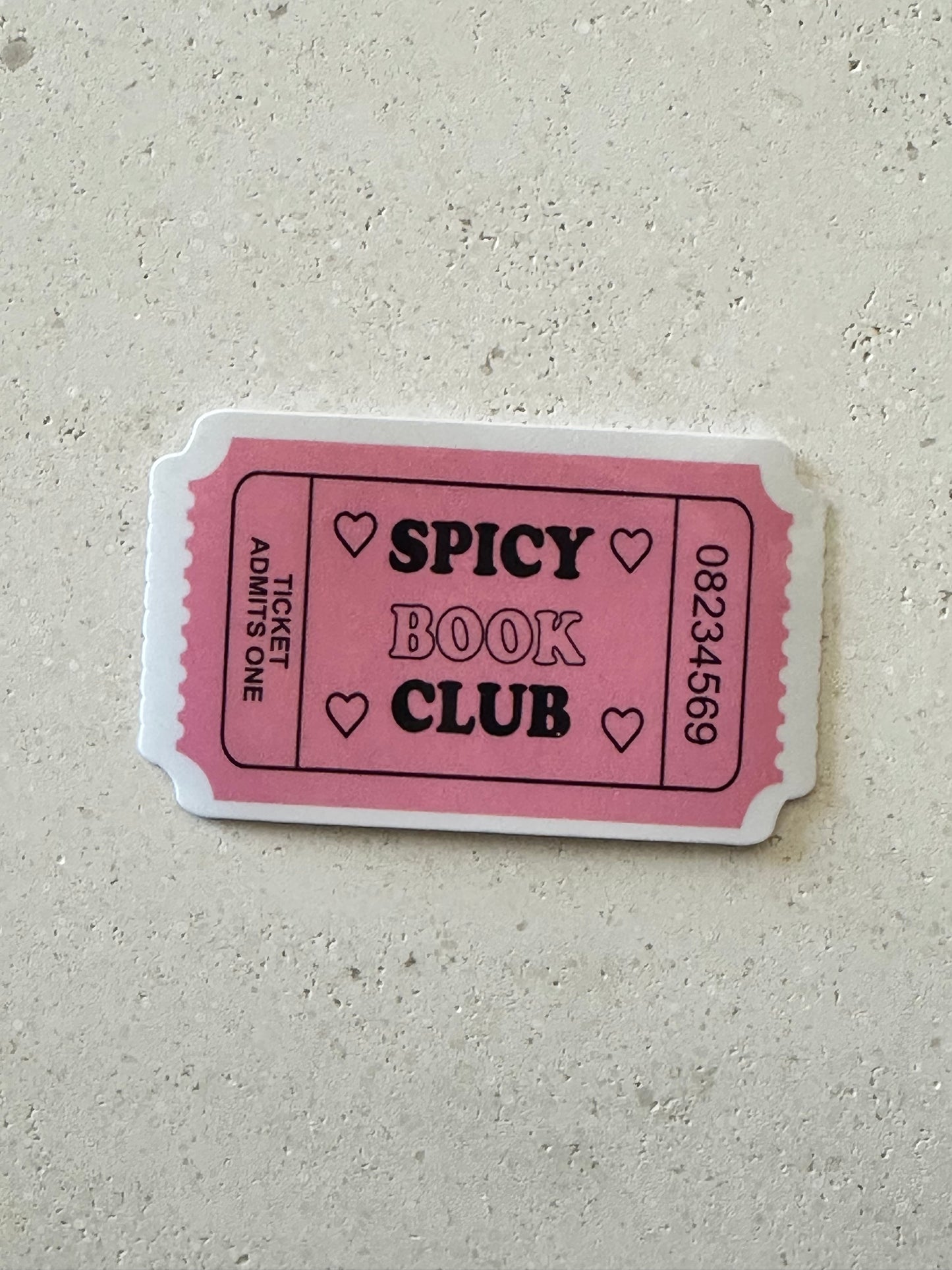 Spicy Book Club Admission Ticket - Pink - Sticker