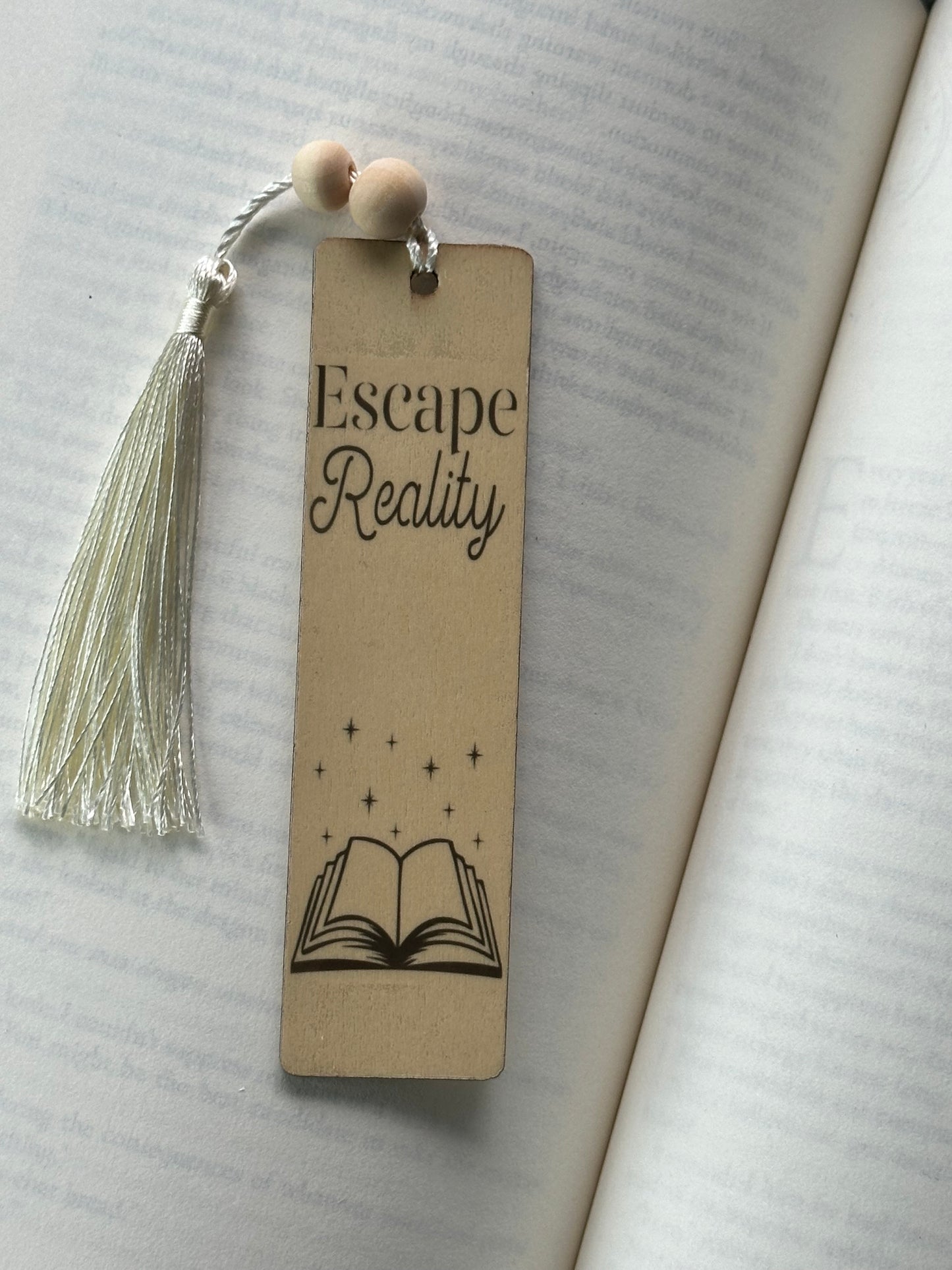 Escape Reality - Wood Bookmark - (Linen)