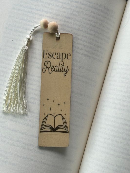 Escape Reality - Wood Bookmark - (Linen)