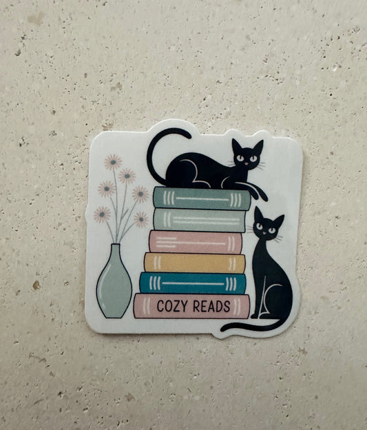 Cozy Reads & Cats - Sticker