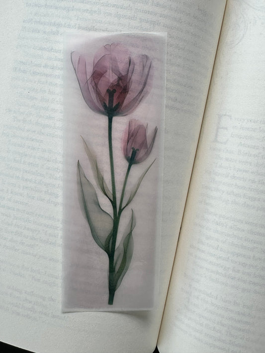 Water Colour Flowers - Vellum Paper Bookmark (22)