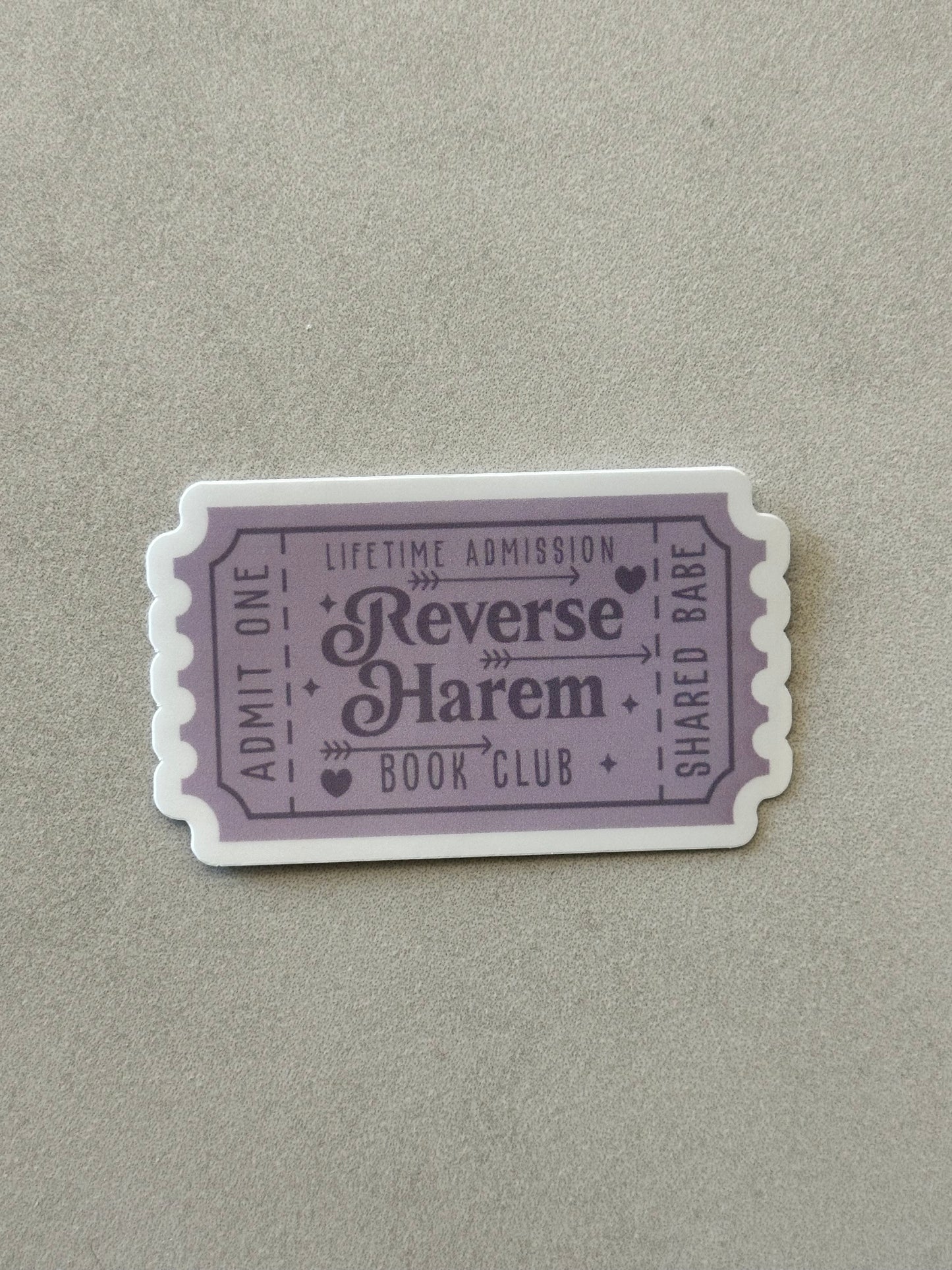 Reverse Harem Book Club Ticket - Dark - Sticker