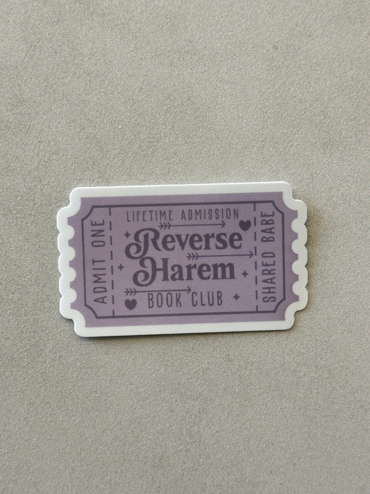 Reverse Harem Book Club Ticket - Dark - Sticker