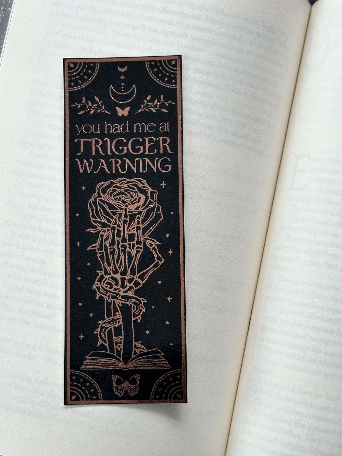 Trigger Warning - Foil Bookmark - (Rose Gold)