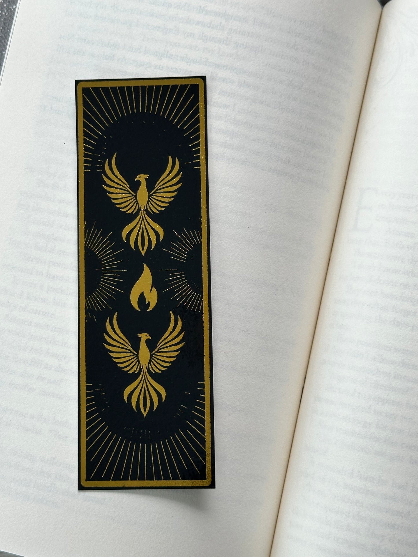 Flaming Phoenixes - Foil Bookmark - (Gold)