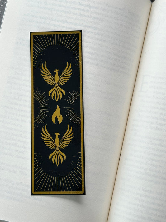 Flaming Phoenixes - Foil Bookmark - (Gold)