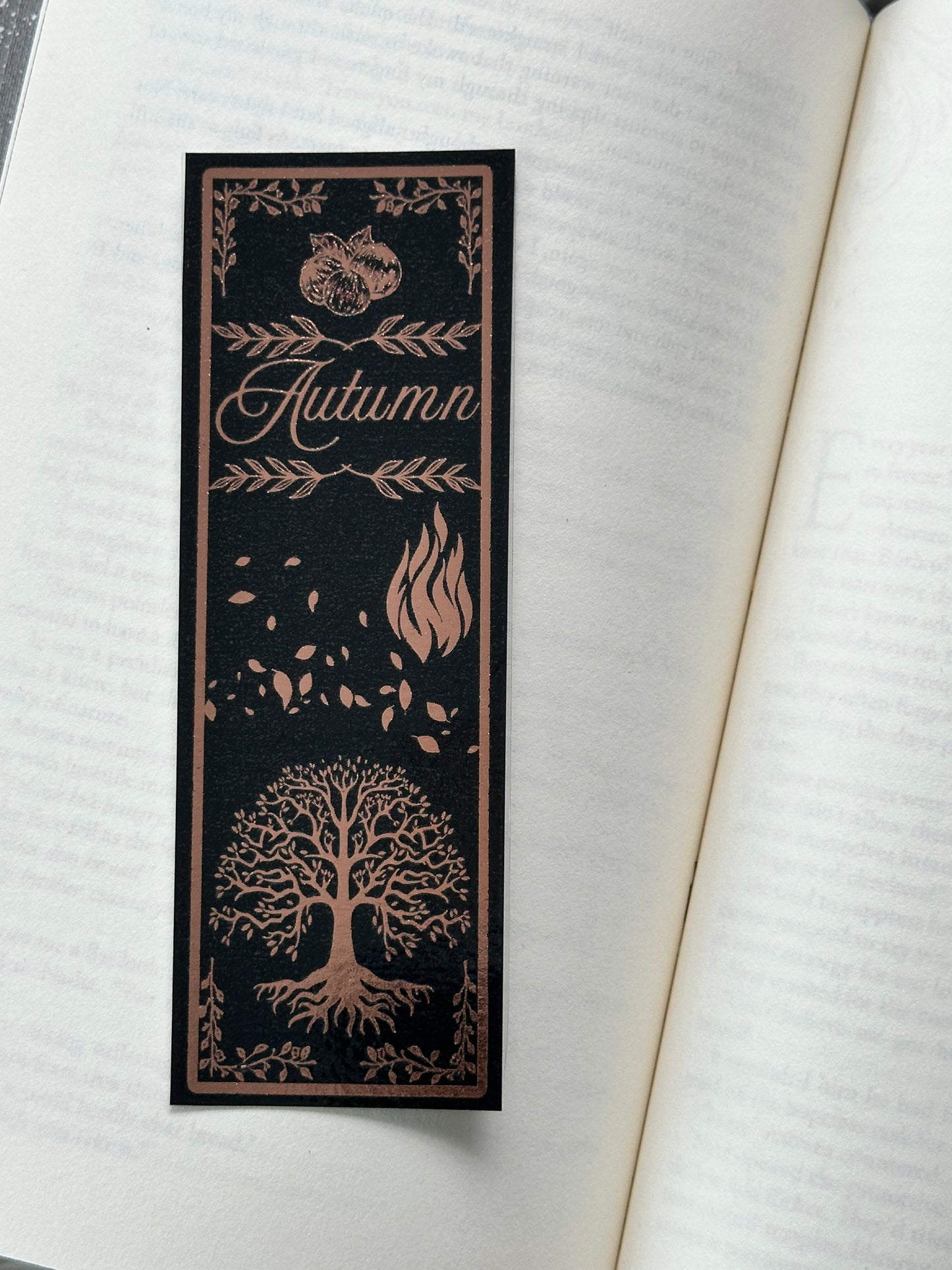 Autumn - Foil Bookmark - (Rose Gold)