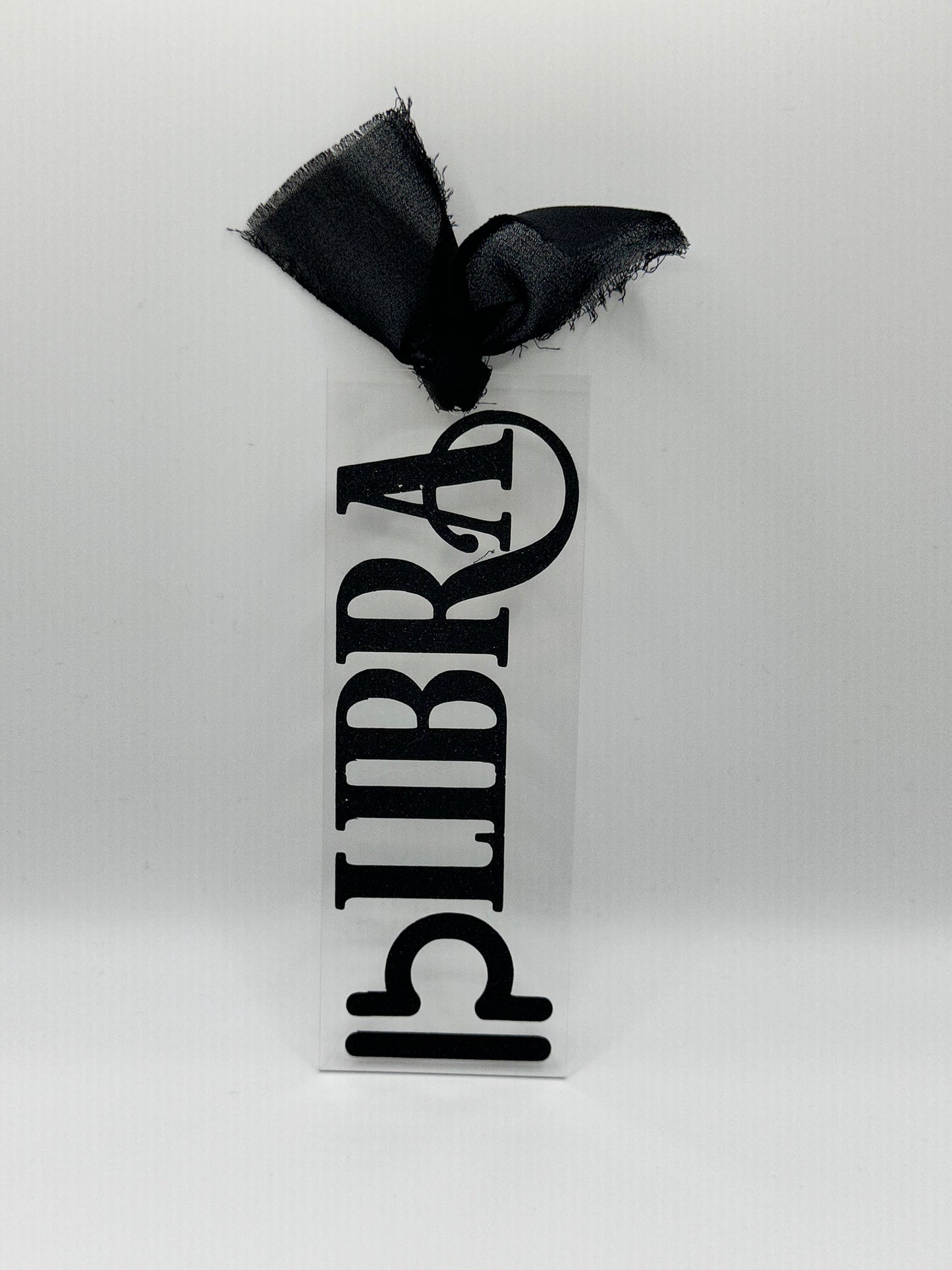 Zodiac - Libra - Acrylic Bookmark (Black Glitter)
