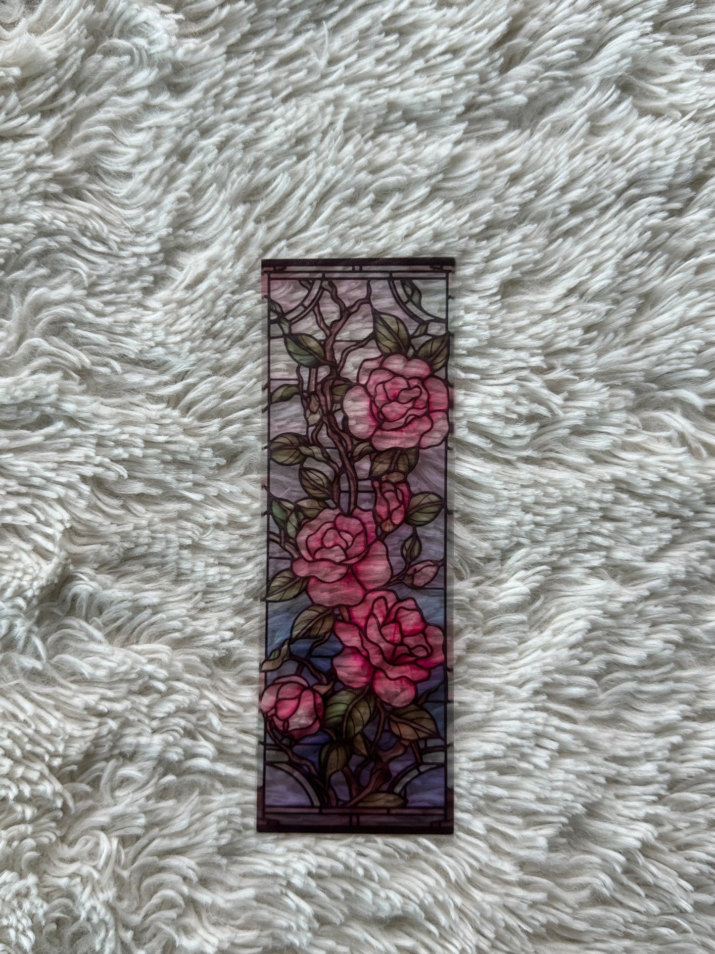 Stained Glass Style Rose - Bookmark (11)