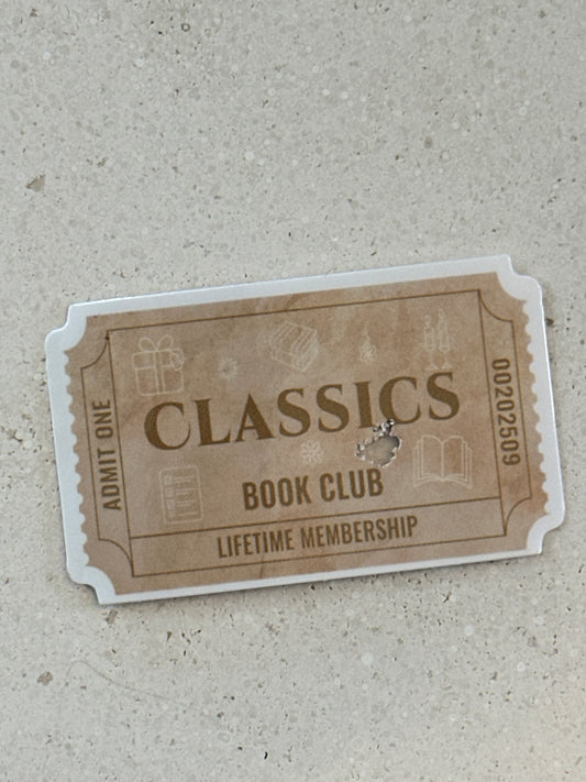 Classics Book Club Ticket - Sticker