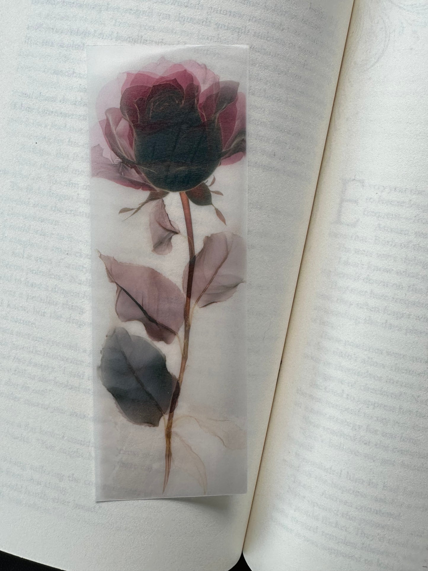 Water Colour Flowers - Vellum Paper Bookmark (23)