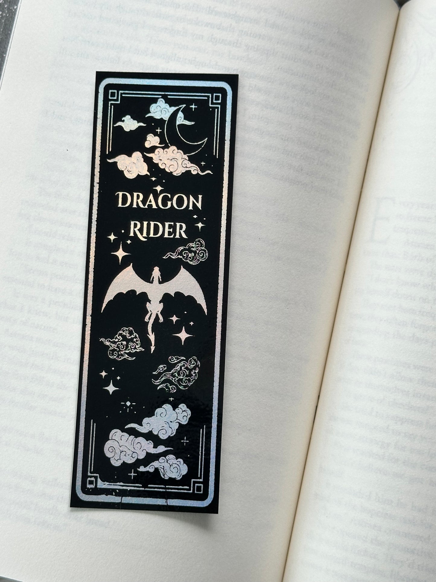 Dragon & Clouds - Foil Bookmark - (Silver Holographic)