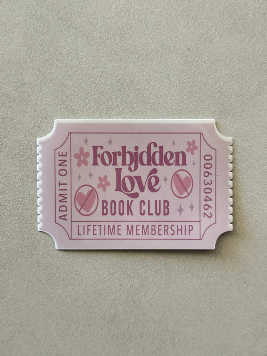 Forbidden Love Book Club Ticket - Sticker