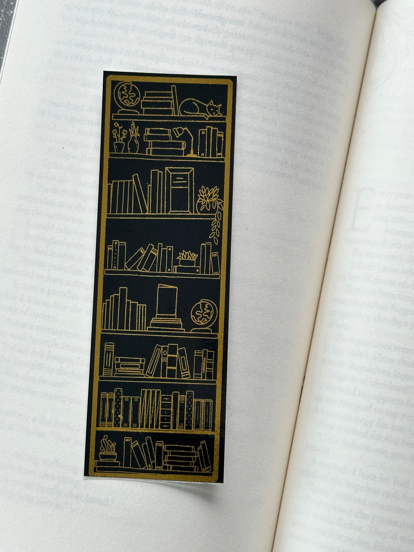 Bookshelf - Foil Bookmark - (Gold)