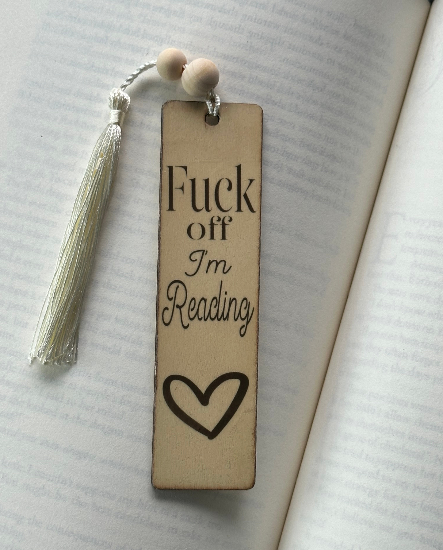 F**k Off I’m Reading - Wood Bookmark - (Linen)
