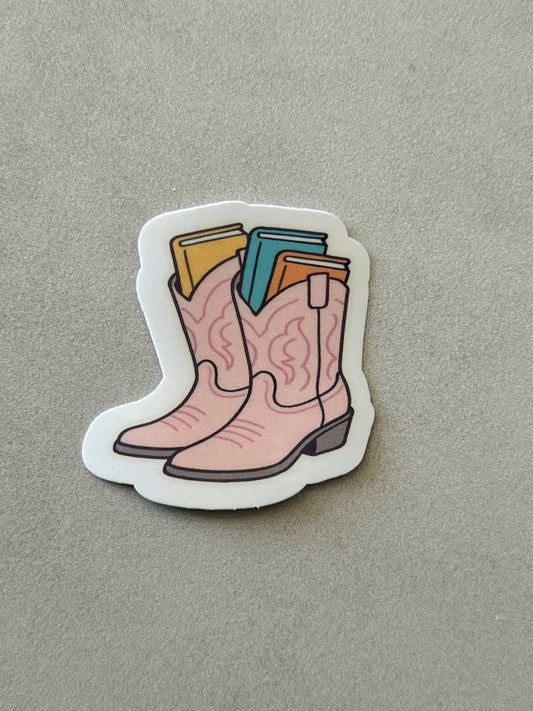 Boots & Books - Sticker