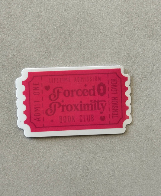 Forced Proximity Book Club Ticket - Dark - Sticker