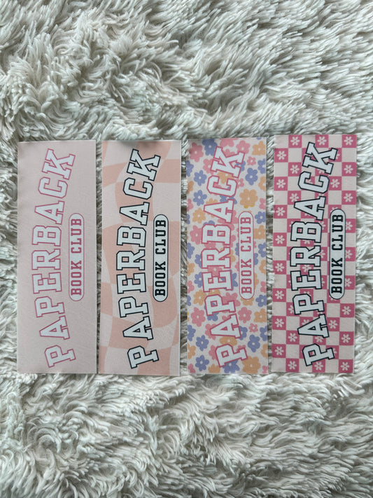 Paperback Bookclub Bookmark Bundle - Pink - 4 Pack