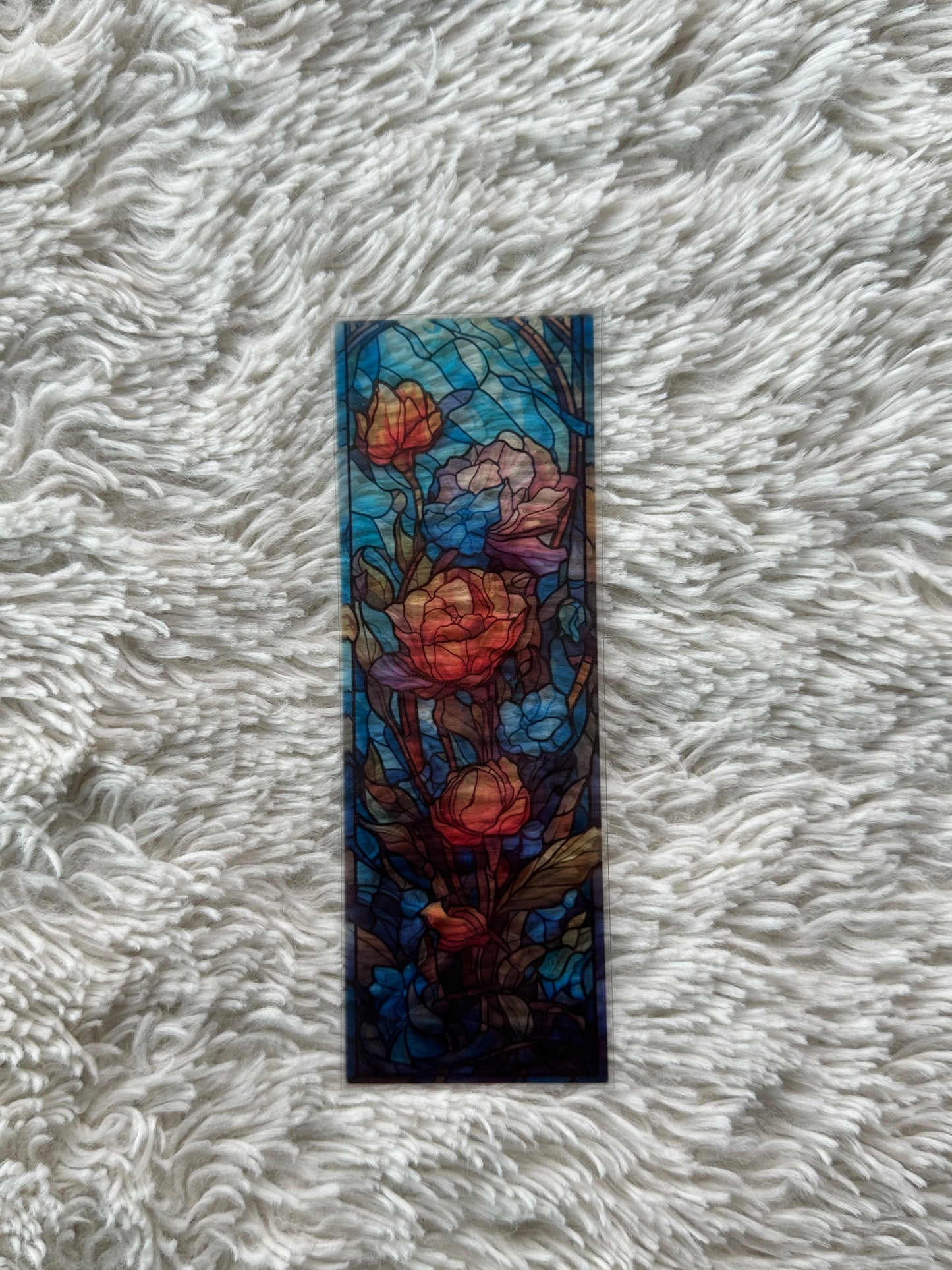 Stained Glass Style Flowers - Bookmark (6)