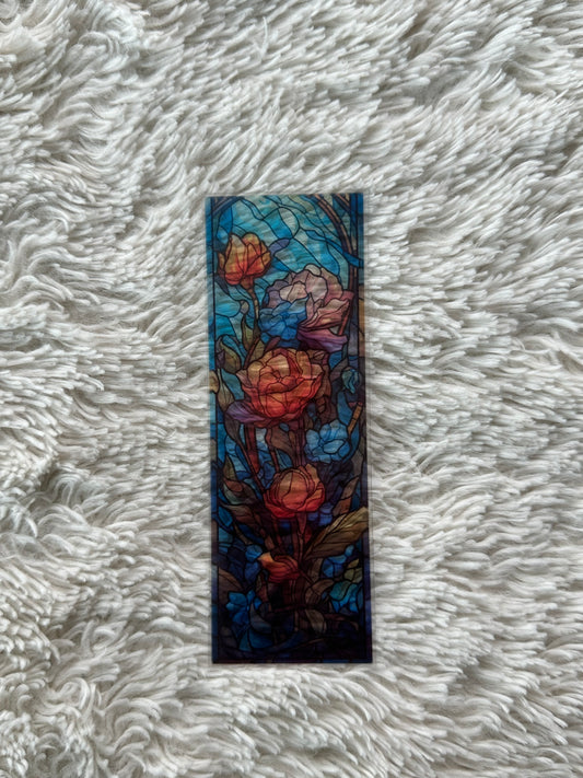 Stained Glass Style Flowers - Bookmark (6)