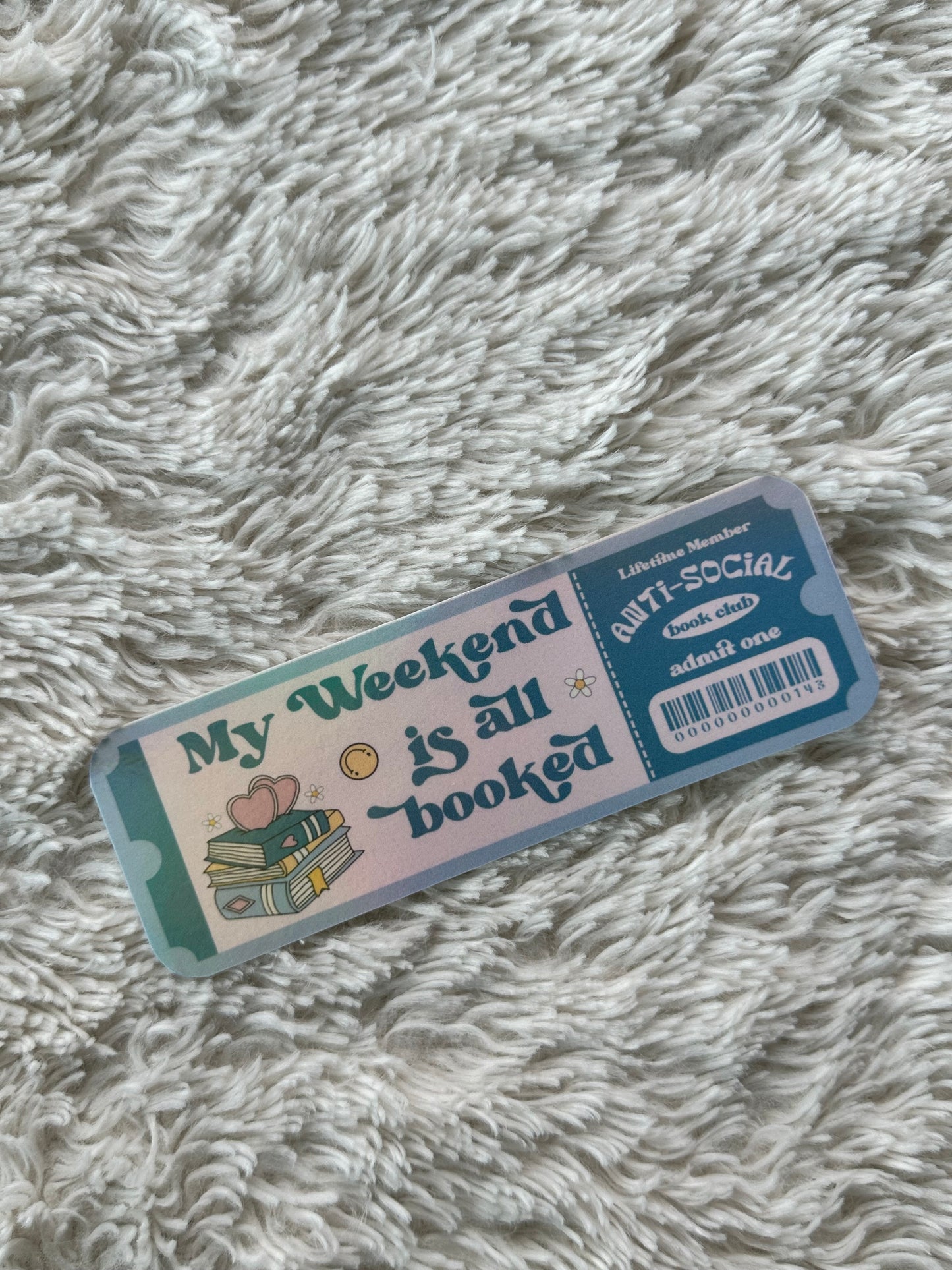 Anti Social Book Club Ticket - Bookmark (Pink & Green Holographic)
