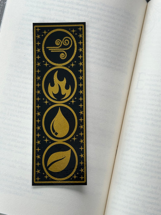Air, Fire, Water, Earth - Foil Bookmark - (Gold)