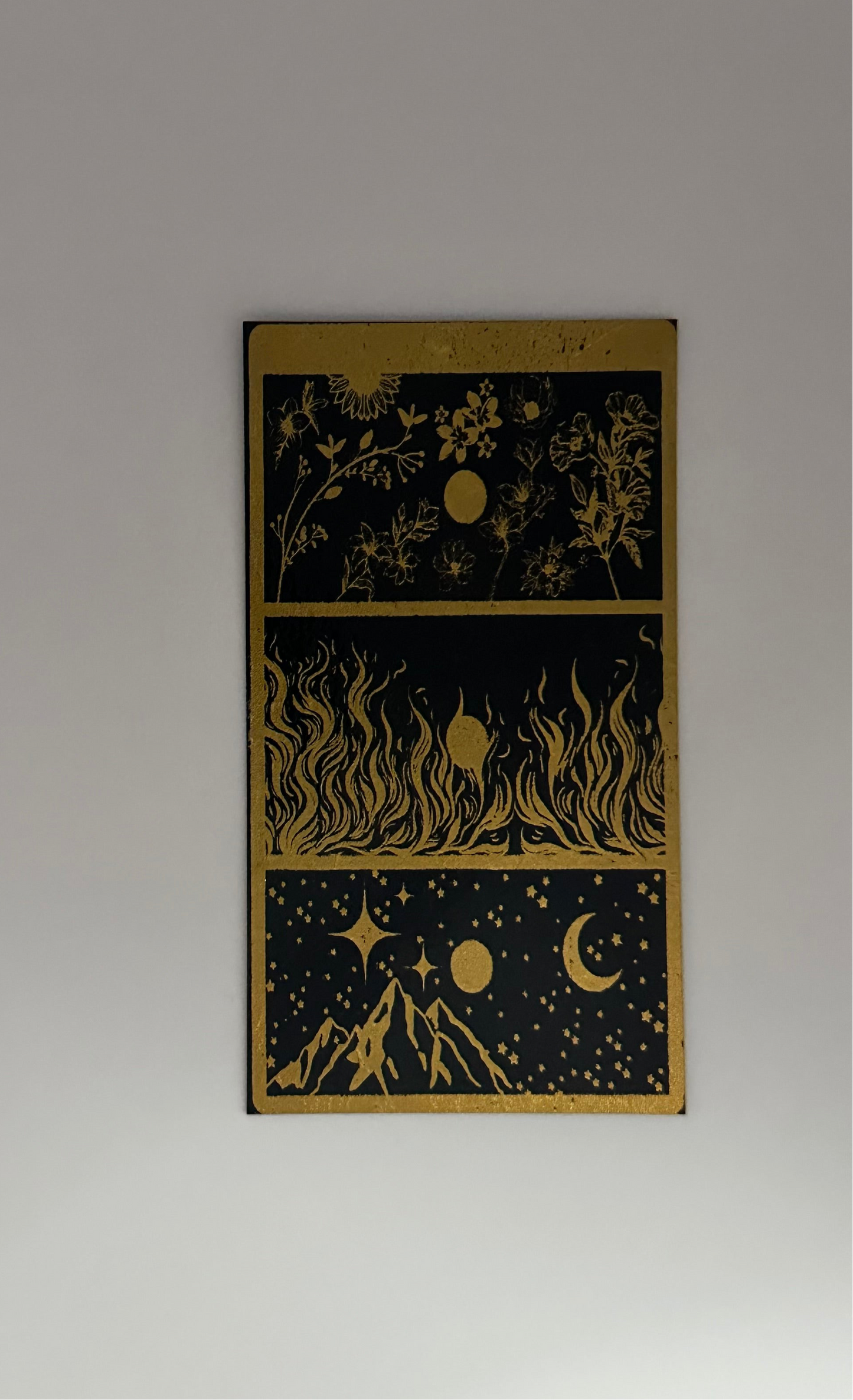 Flowers, Flames & A Night Sky - Foil Bookmark - (Gold)