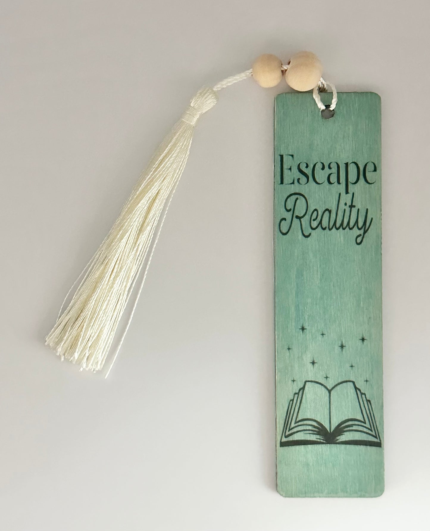 Escape Reality - Wood Bookmark - (Antique Aqua)
