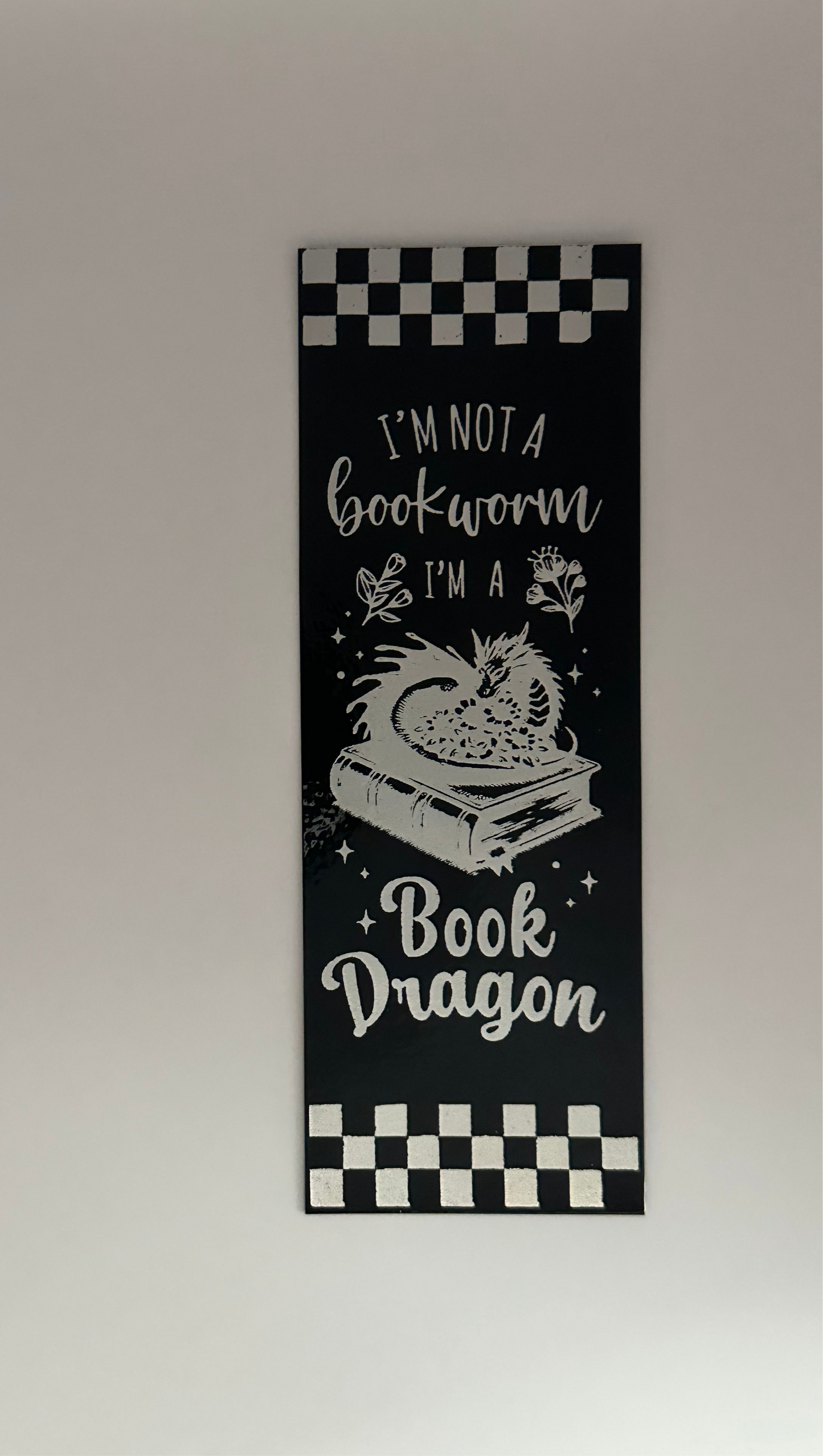 Book Dragon - Foil Bookmark - (Silver Holographic)