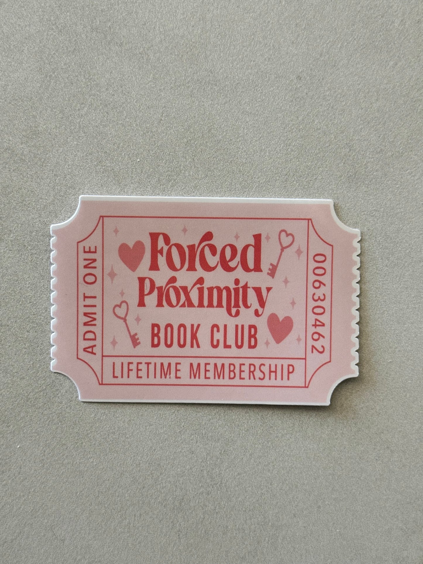 Forced Proximity Book Trope Ticket - Sticker