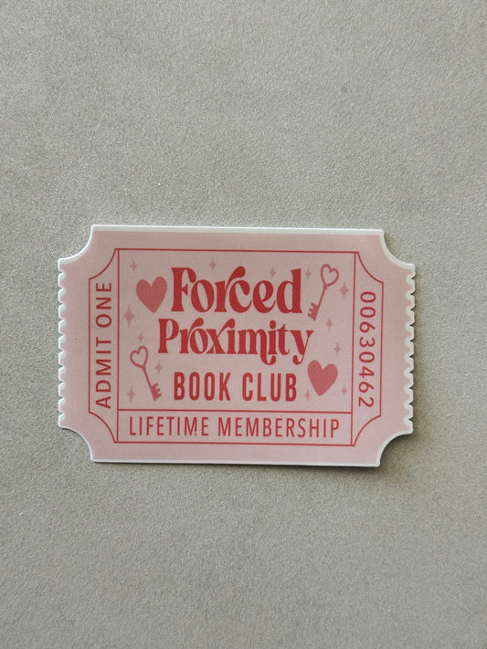 Forced Proximity Book Trope Ticket - Sticker