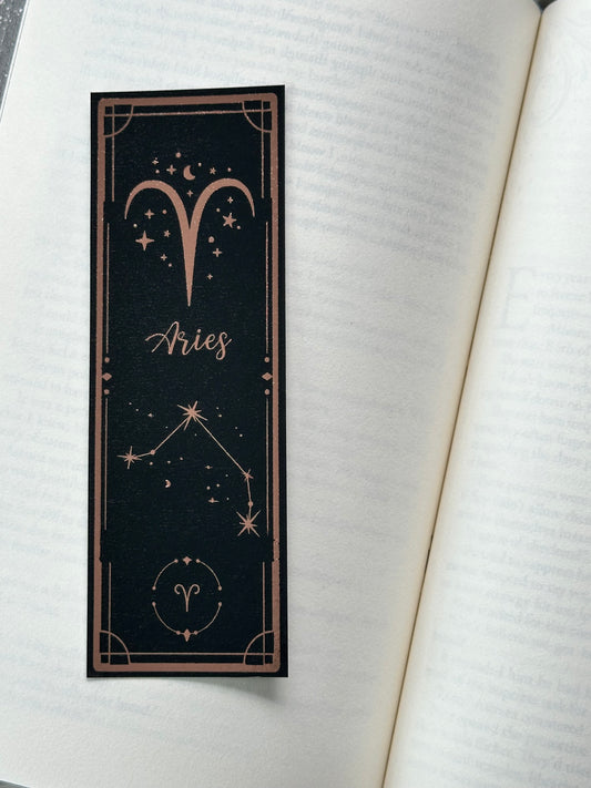 Aries - Foil Bookmark - (Rose Gold)