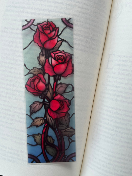 Stained Glass Style Rose - Bookmark (23)