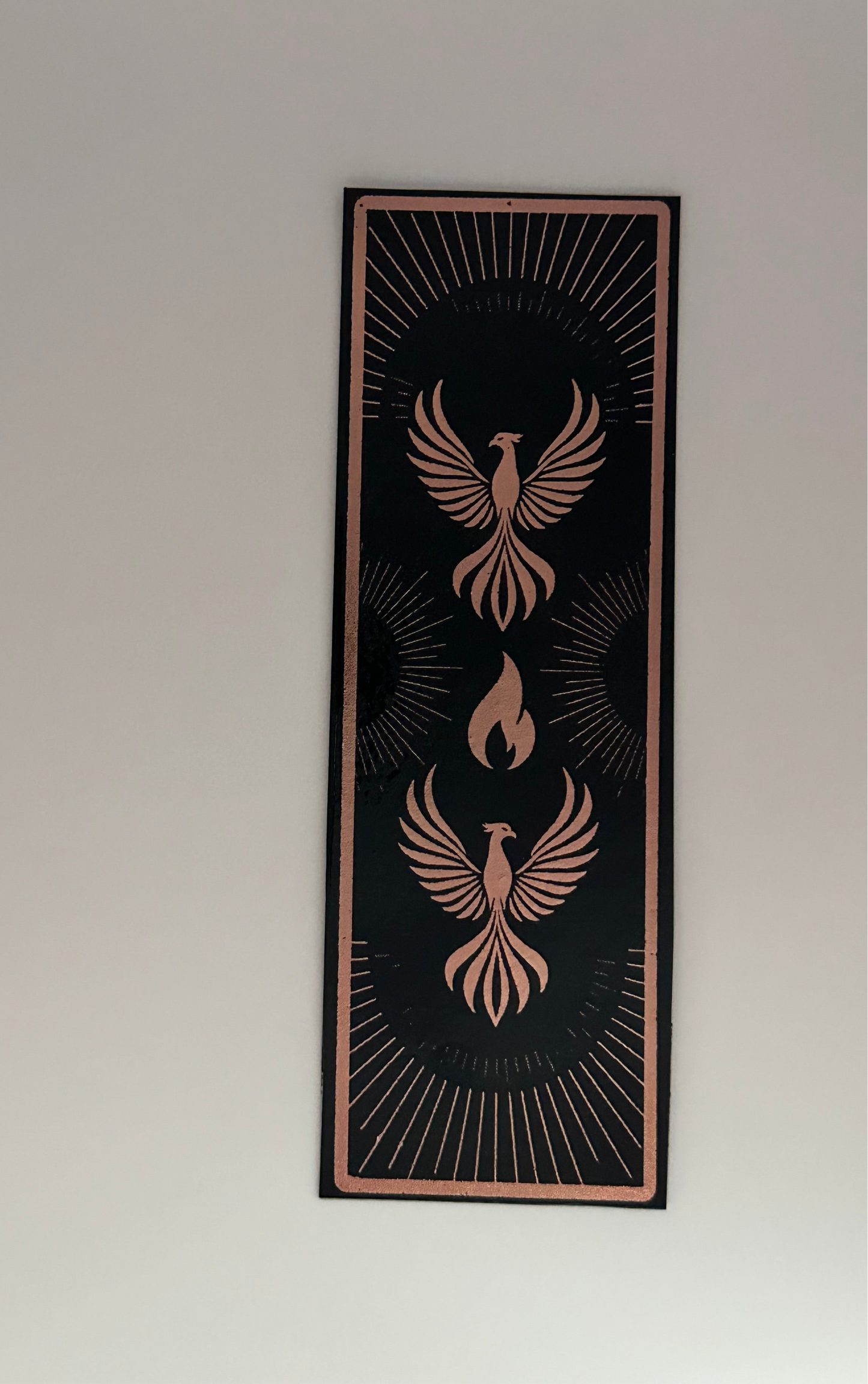 Flaming Phoenixes - Foil Bookmark - (Rose Gold)