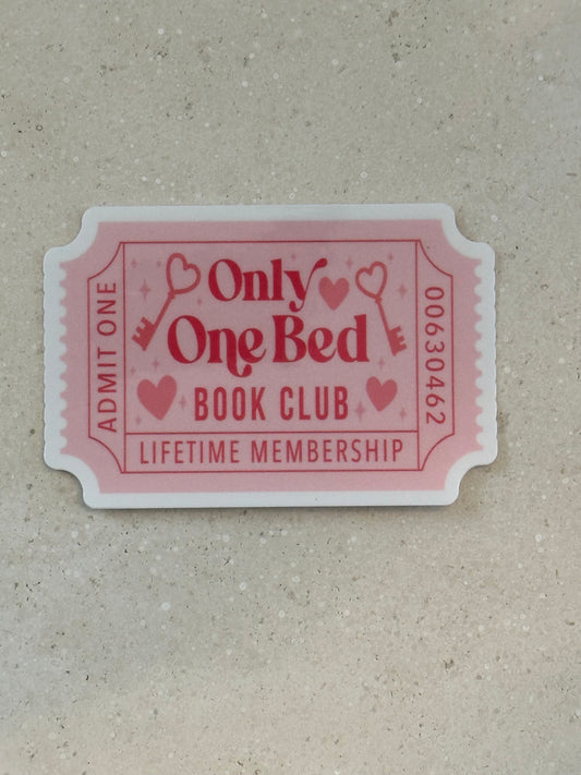 Only One Bed Book Club Trope Ticket - Sticker