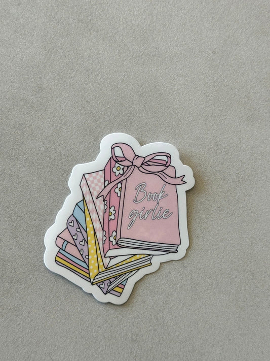Book Girlie Book Stack - Sticker