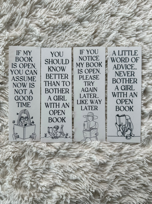 Bookish Quotes & Line Art Bookmark Bundle - 4 Pack
