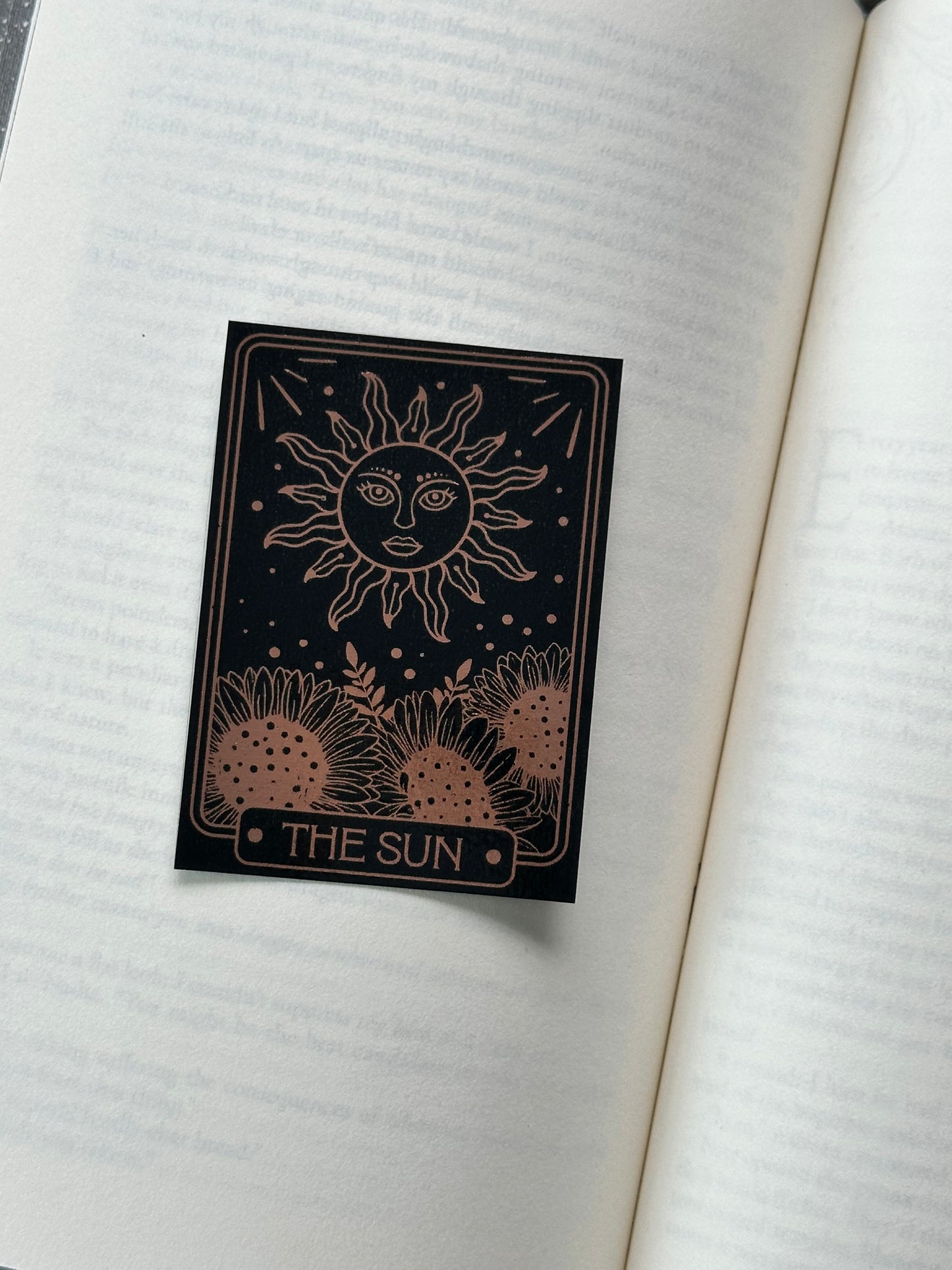 The Sun Tarot Card - Foil Bookmark - (Rose Gold)