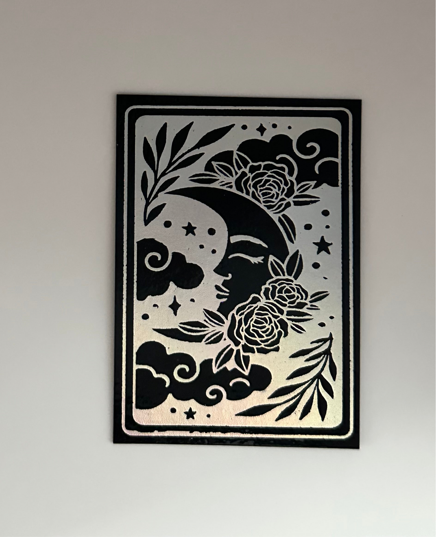 The Sleeping Moon Tarot Card - Foil Bookmark - (Silver Holographic)
