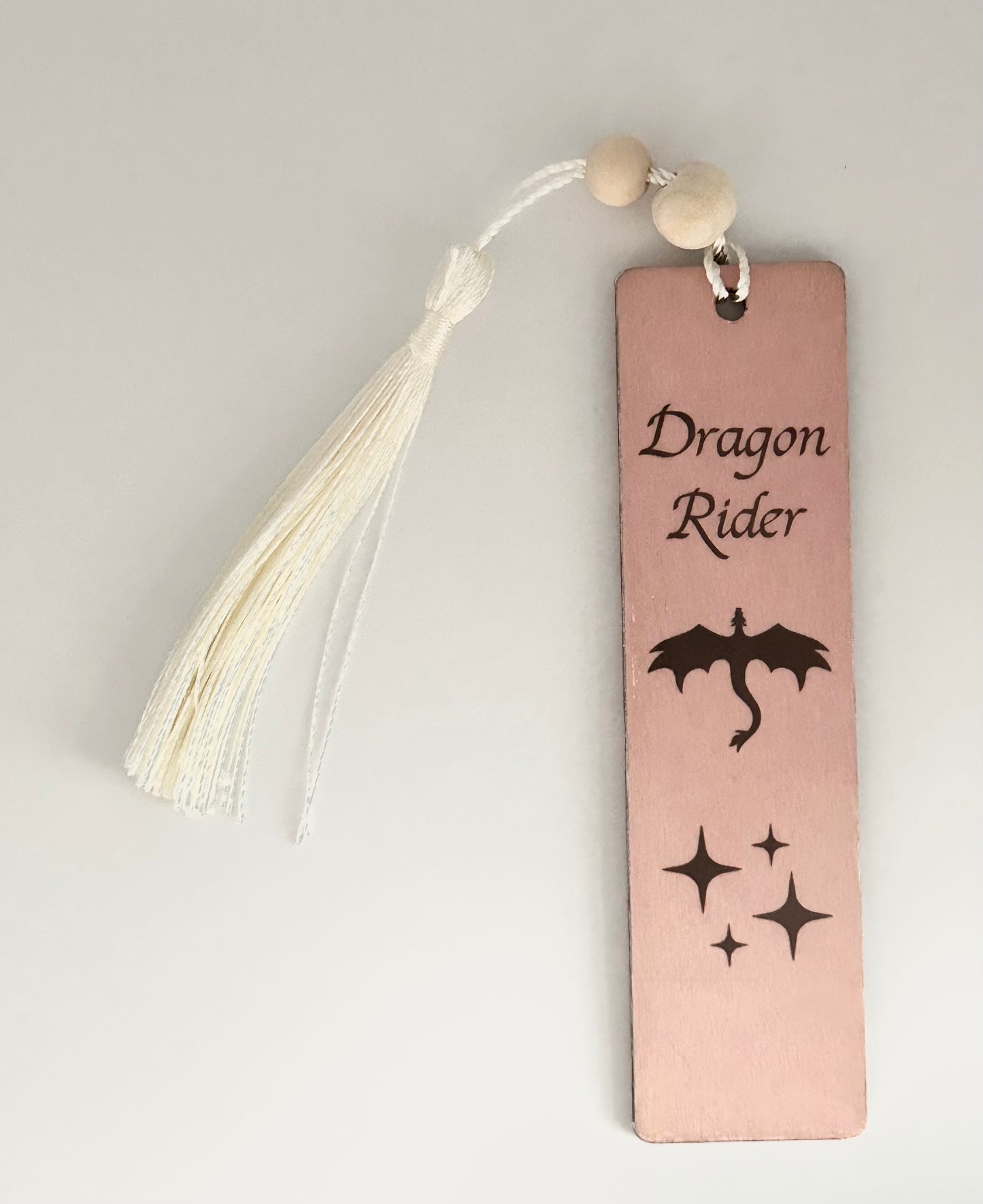 Dragon Rider - Wood Bookmark - (Rose)