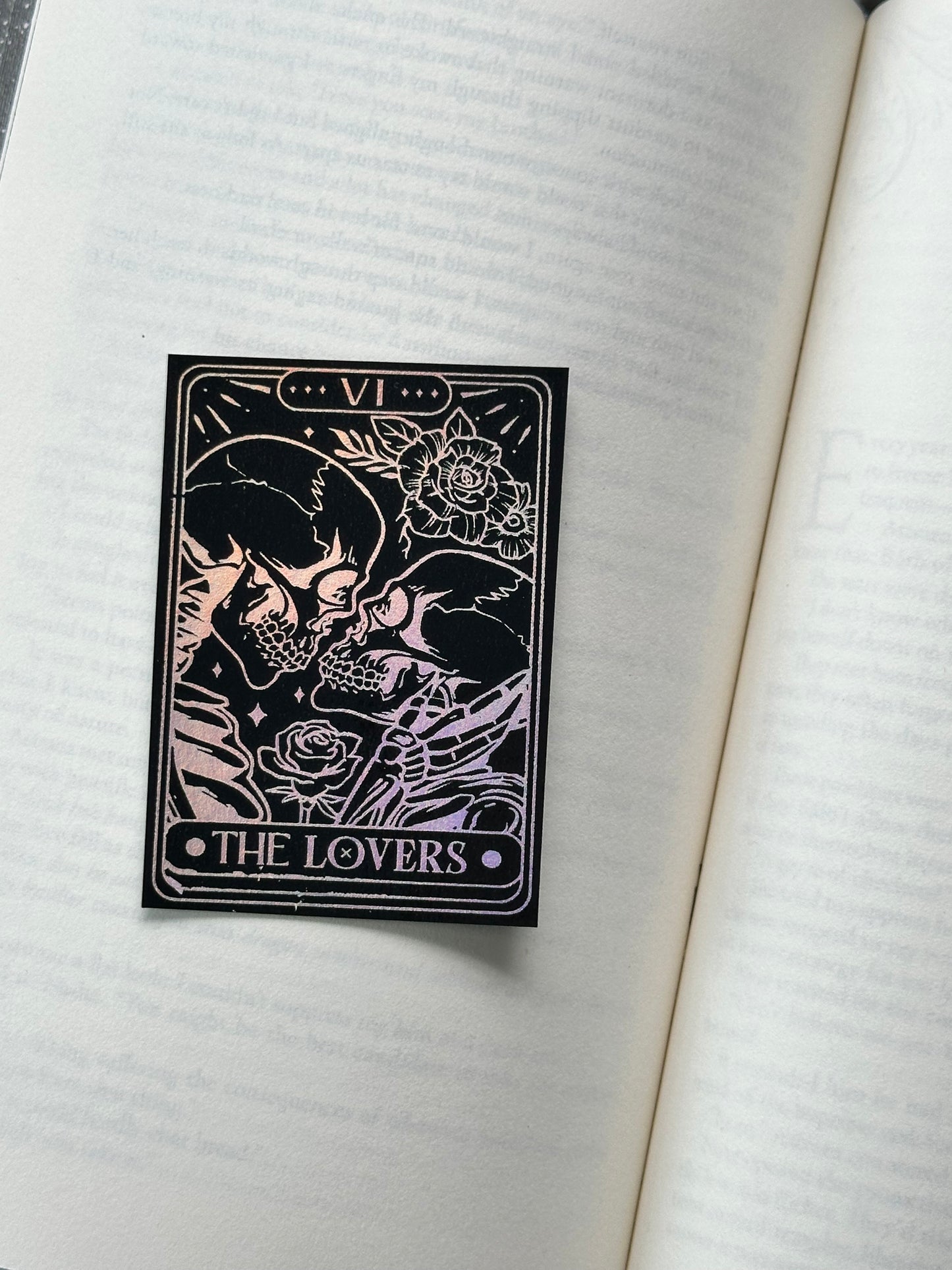 The Lovers Tarot Card - Foil Bookmark - (Silver Holographic)