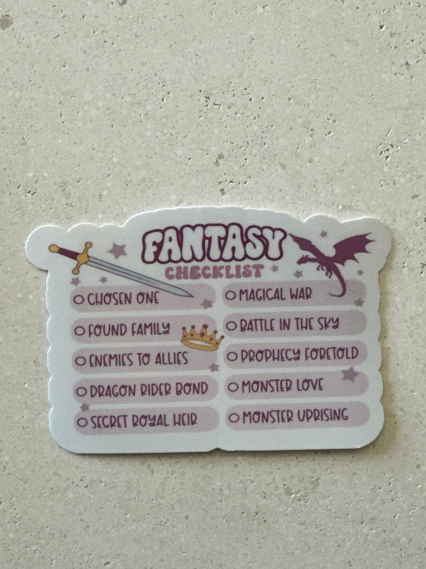 Fantasy Checklist - Sticker